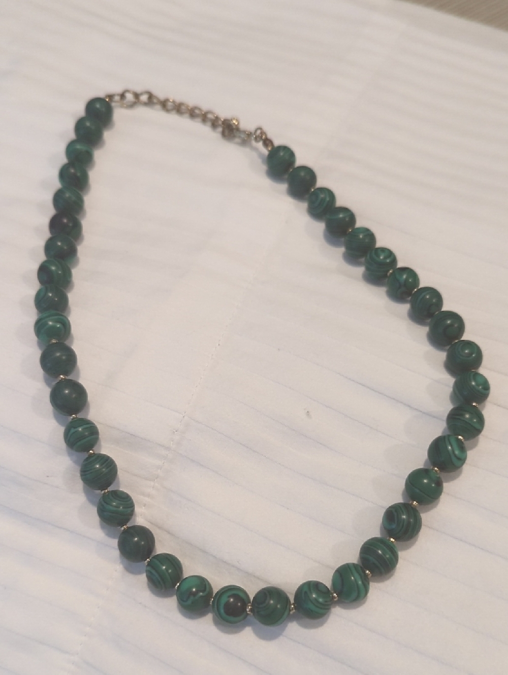 Vintage Malachite Bead Necklace